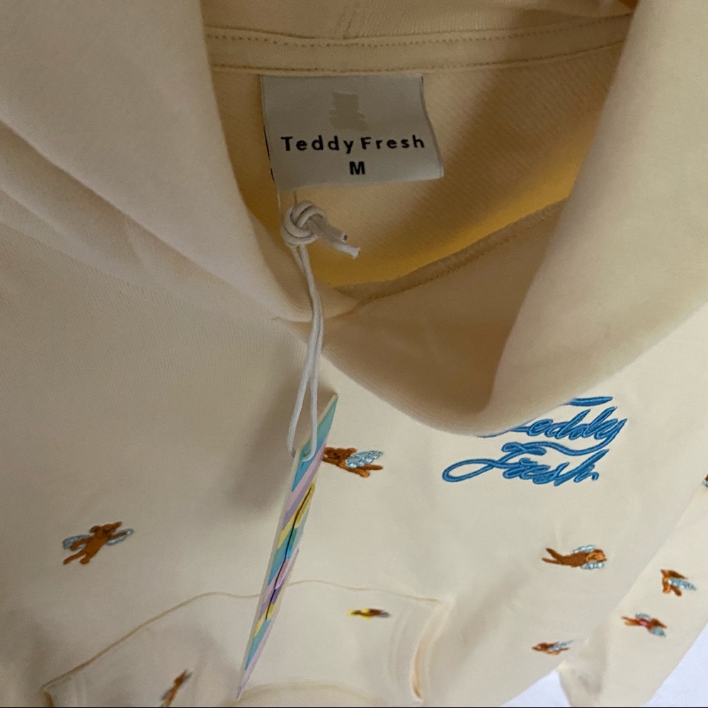 Teddy Fresh NWT Women’s Angel Bear Hoodie in Bone - Picture 4 of 9